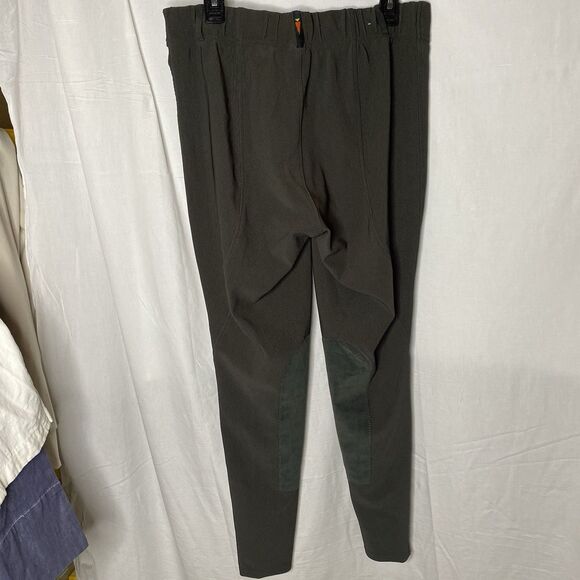 KERRITS Knee Patch Riding Breeches Equestrian Logo Detail Womens 1X Army Green - Picture 2 of 10